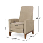 Fauteuil inclinable manuel en bois de 27 pouces de large, fauteuil de salon confortable pour le salon