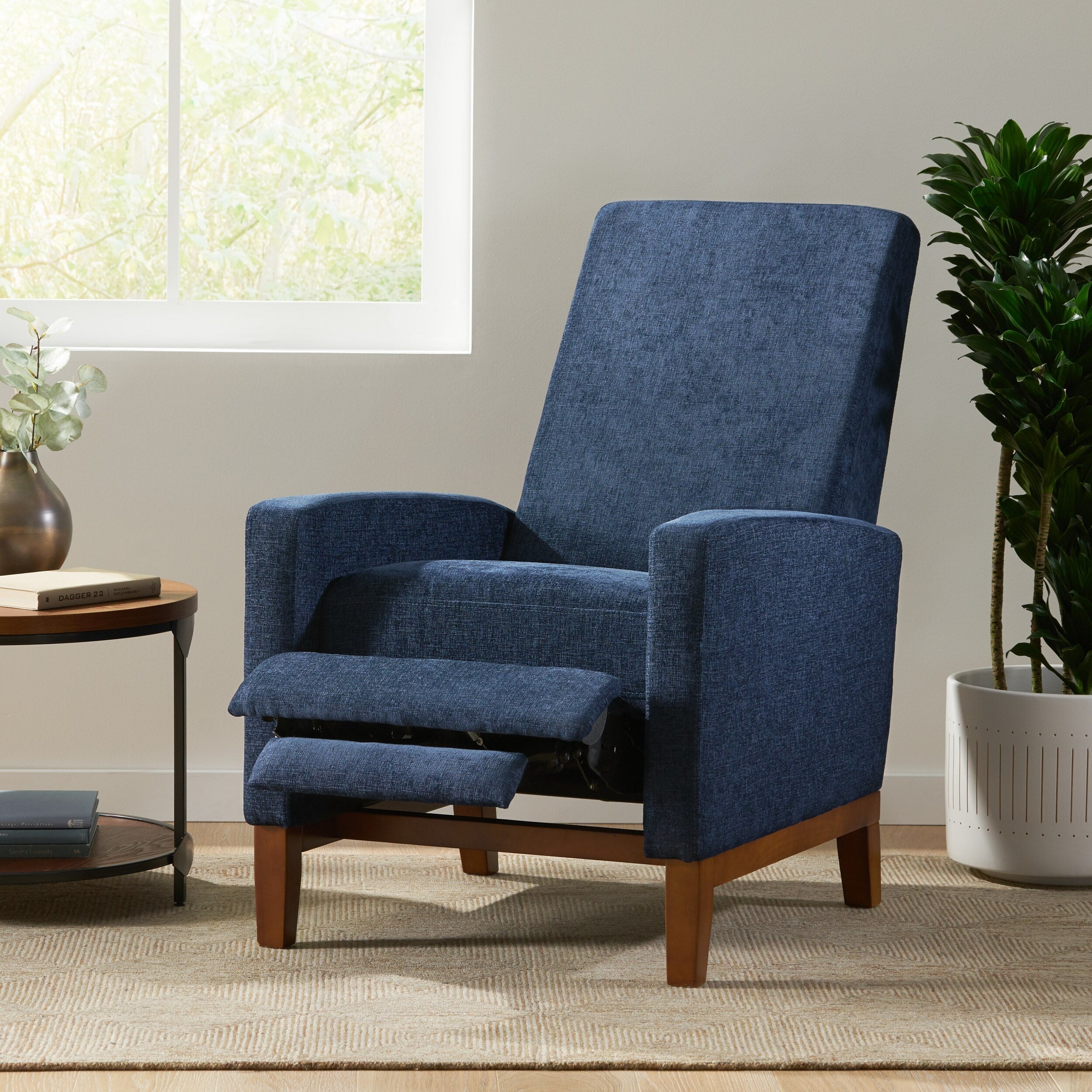 Fauteuil inclinable manuel en bois de 27 pouces de large, fauteuil de salon confortable pour le salon