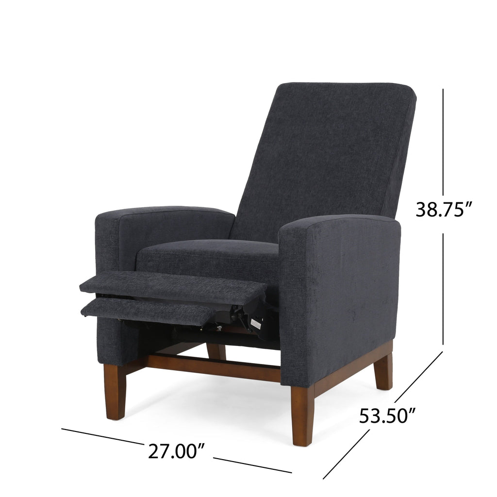 Fauteuil inclinable manuel en bois de 27 pouces de large, fauteuil de salon confortable pour le salon