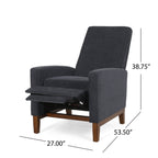Fauteuil inclinable manuel en bois de 27 pouces de large, fauteuil de salon confortable pour le salon