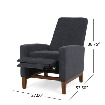 Fauteuil inclinable manuel en bois de 27 pouces de large, fauteuil de salon confortable pour le salon