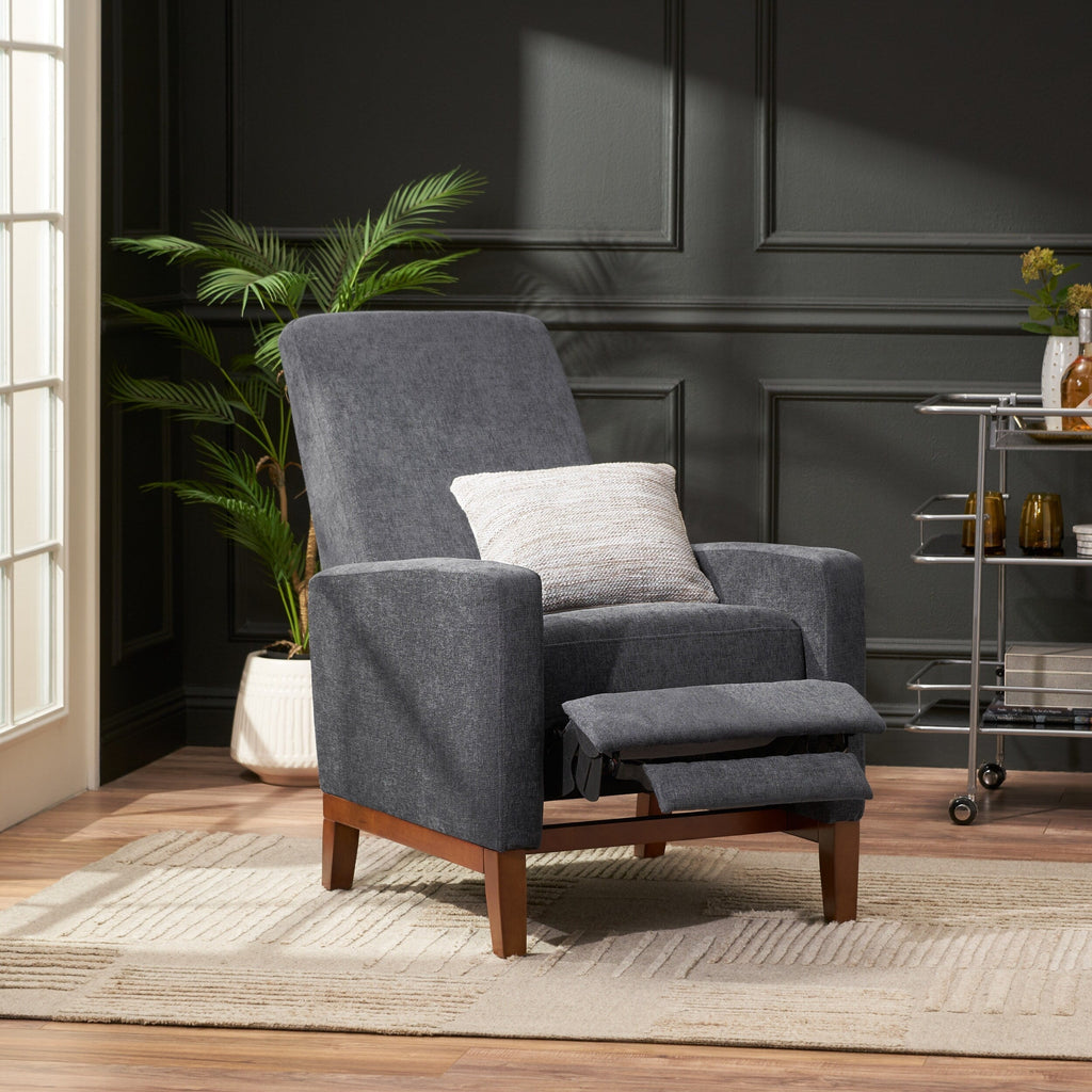 Fauteuil inclinable manuel en bois de 27 pouces de large, fauteuil de salon confortable pour le salon