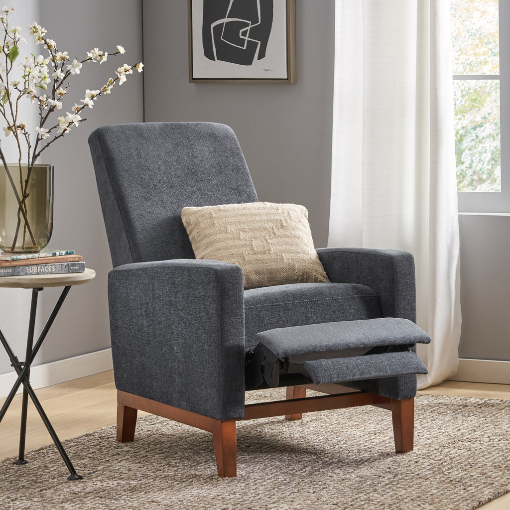 Fauteuil inclinable manuel en bois de 27 pouces de large, fauteuil de salon confortable pour le salon