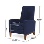 Fauteuil inclinable manuel en bois de 27 pouces de large, fauteuil de salon confortable pour le salon