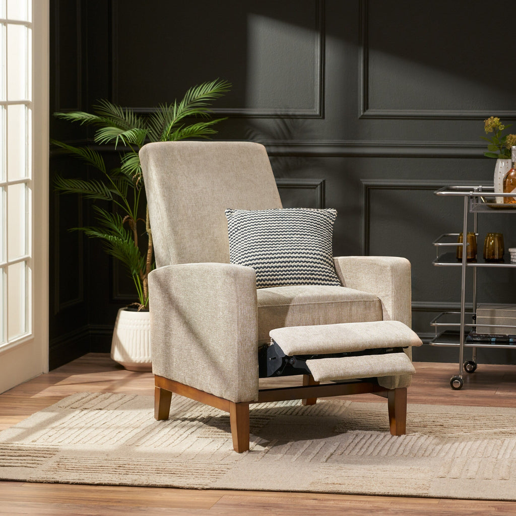 Fauteuil inclinable manuel en bois de 27 pouces de large, fauteuil de salon confortable pour le salon