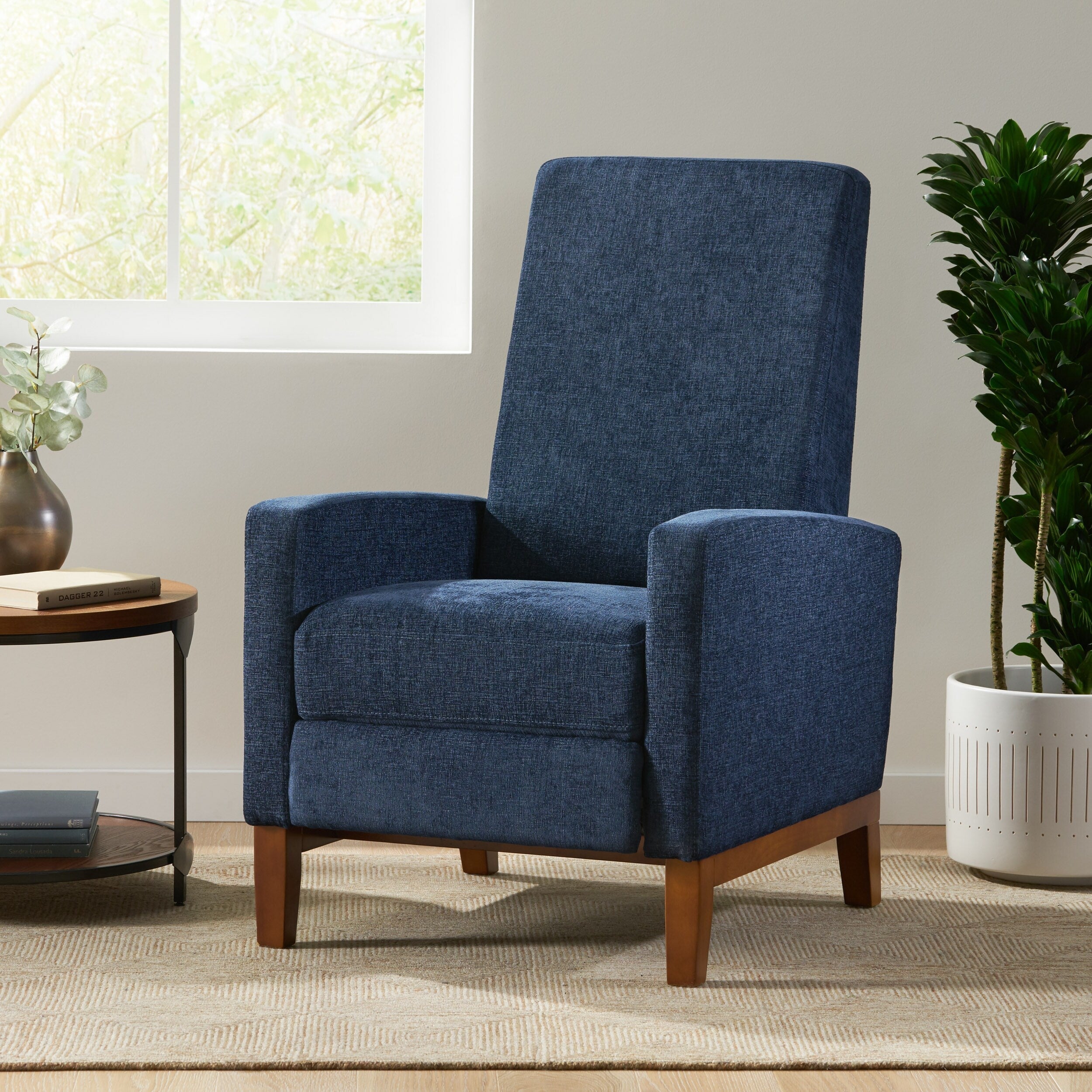 Fauteuil inclinable manuel en bois de 27 pouces de large, fauteuil de salon confortable pour le salon