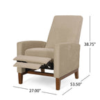 Fauteuil inclinable manuel en bois de 27 pouces de large, fauteuil de salon confortable pour le salon