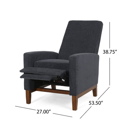 Fauteuil inclinable manuel en bois de 27 pouces de large, fauteuil de salon confortable pour le salon