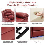 Ensemble de canapés inclinables 3 pièces Roomfitters avec fauteuils inclinables manuels, rangement dans la console centrale et éclairage d'ambiance doux