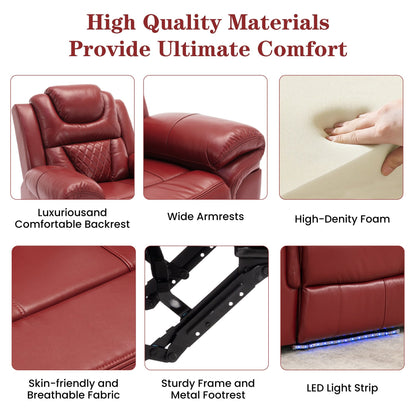 Ensemble de canapés inclinables 3 pièces Roomfitters avec fauteuils inclinables manuels, rangement dans la console centrale et éclairage d'ambiance doux