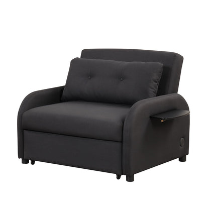 Canapé-lit gigogne 3 en 1 Roomfitters avec table à deux ailes et port de chargement USB pour salon et salle de loisirs