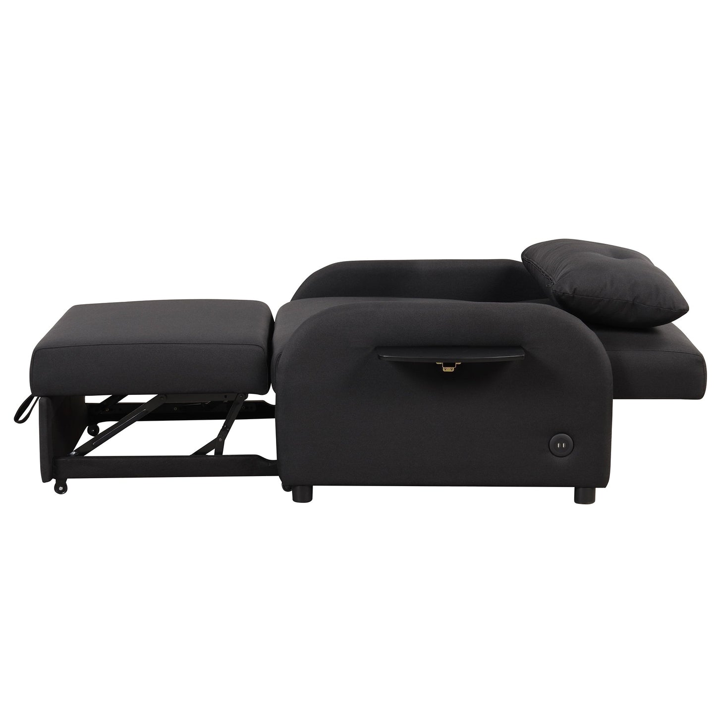 Canapé-lit gigogne 3 en 1 Roomfitters avec table à deux ailes et port de chargement USB pour salon et salle de loisirs