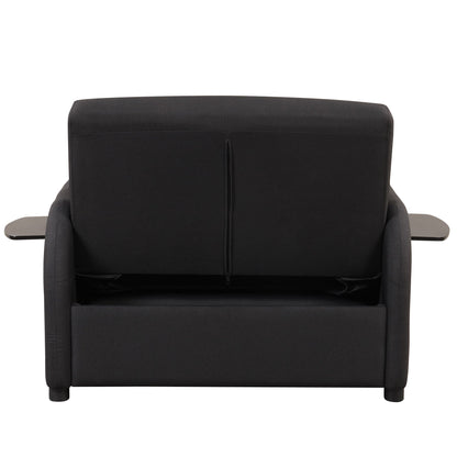 Canapé-lit gigogne 3-en-1 Roomfitters avec tables à oreilles, chargement USB et tissu adapté à la sieste pour le salon
