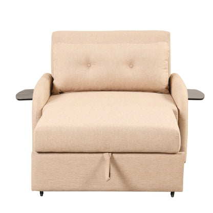 Canapé-lit gigogne 3-en-1 Roomfitters avec tables à oreilles, chargement USB et tissu adapté à la sieste pour le salon