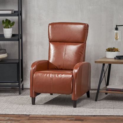 Fauteuil inclinable standard en similicuir de 33,5 po de large, marron