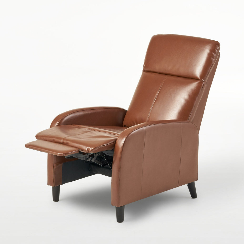 Fauteuil inclinable standard en similicuir de 33,5 po de large, marron