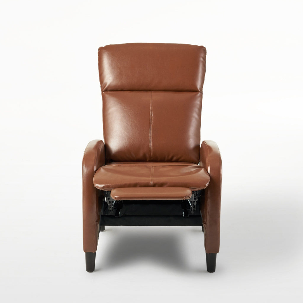 Fauteuil inclinable standard en similicuir de 33,5 po de large, marron