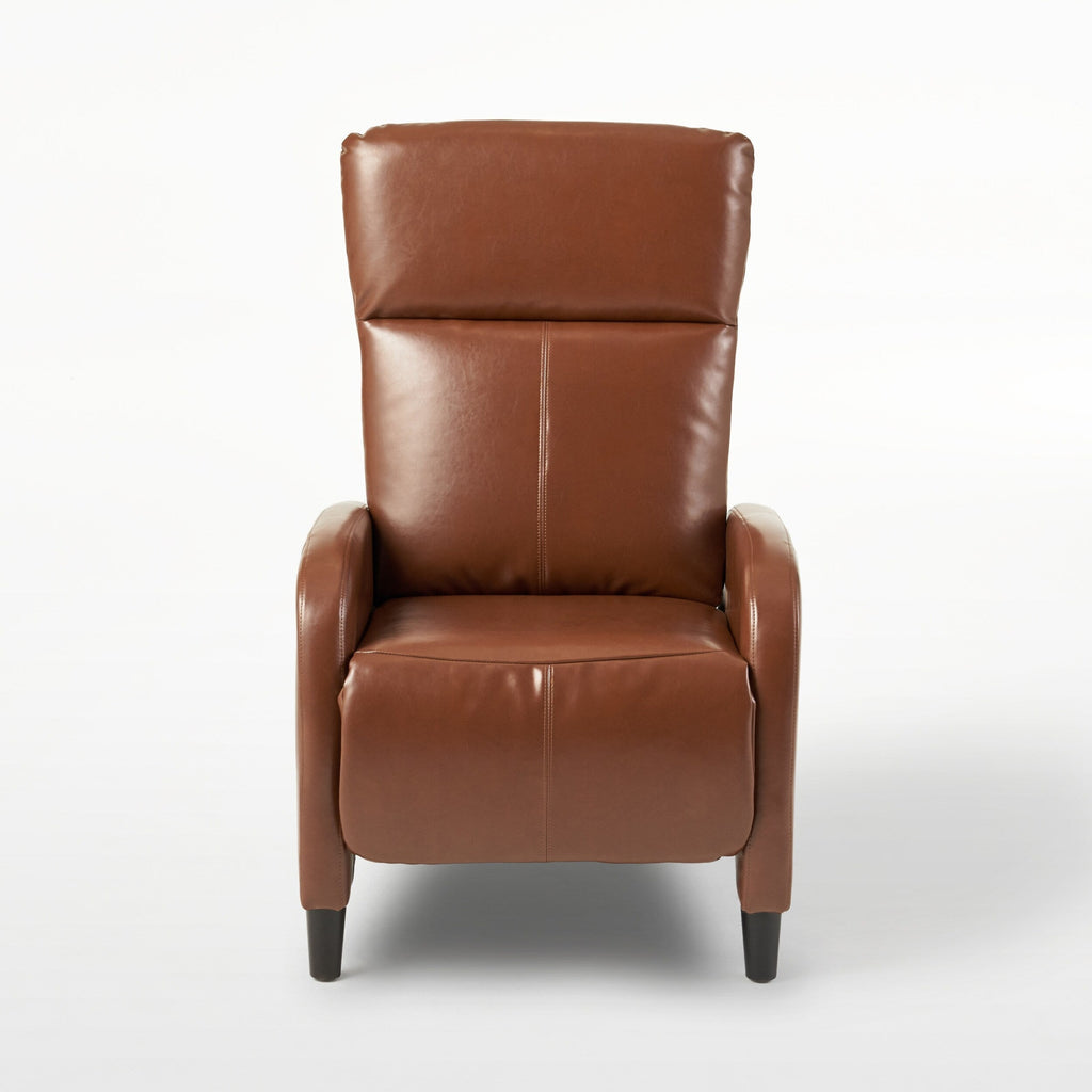 Fauteuil inclinable standard en similicuir de 33,5 po de large, marron