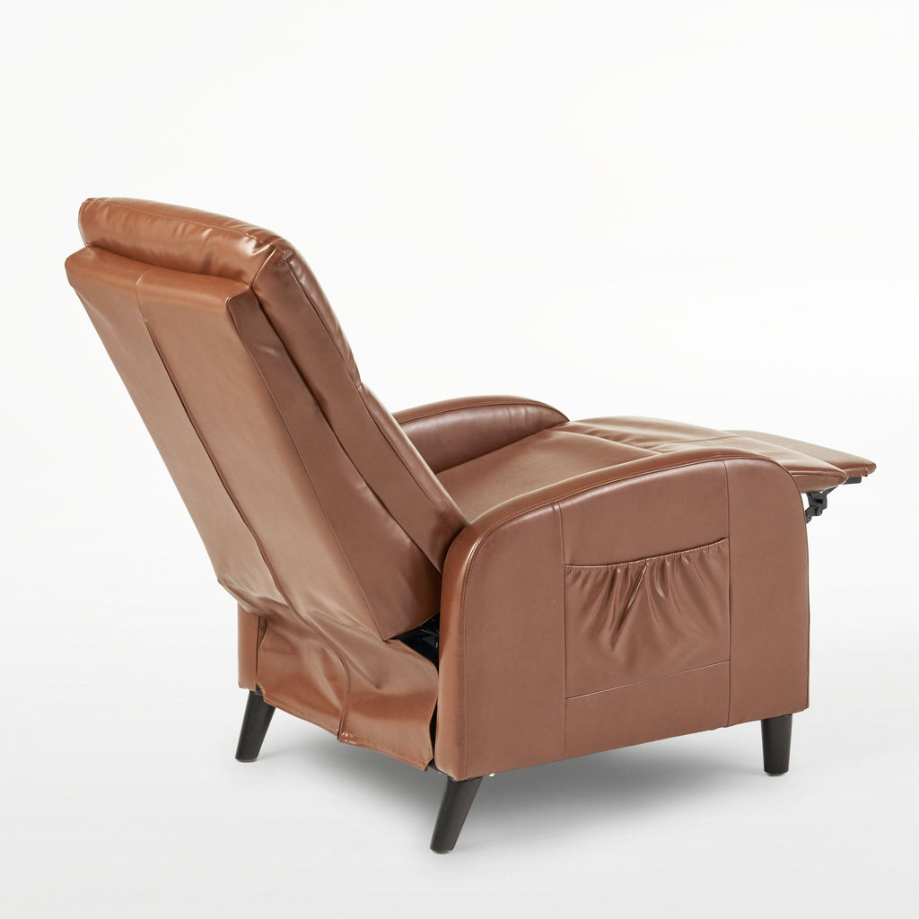 Fauteuil inclinable standard en similicuir de 33,5 po de large, marron