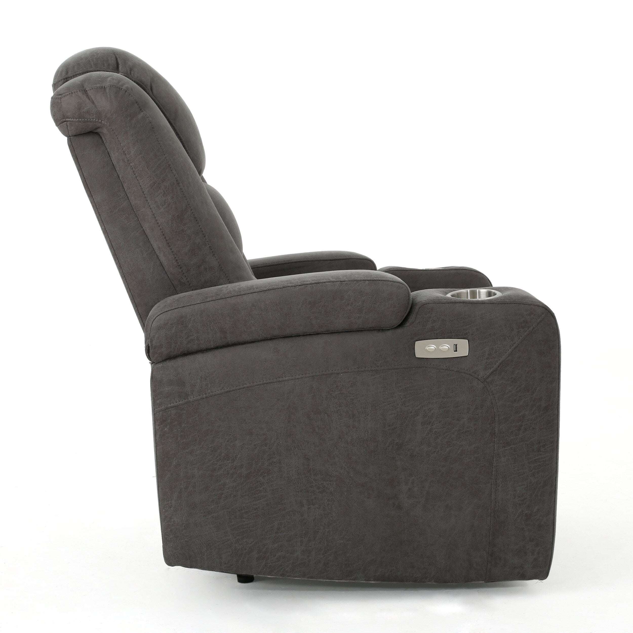 Fauteuil inclinable standard électrique Roomfitters 33 avec rangement pour accoudoirs et port USB, ardoise