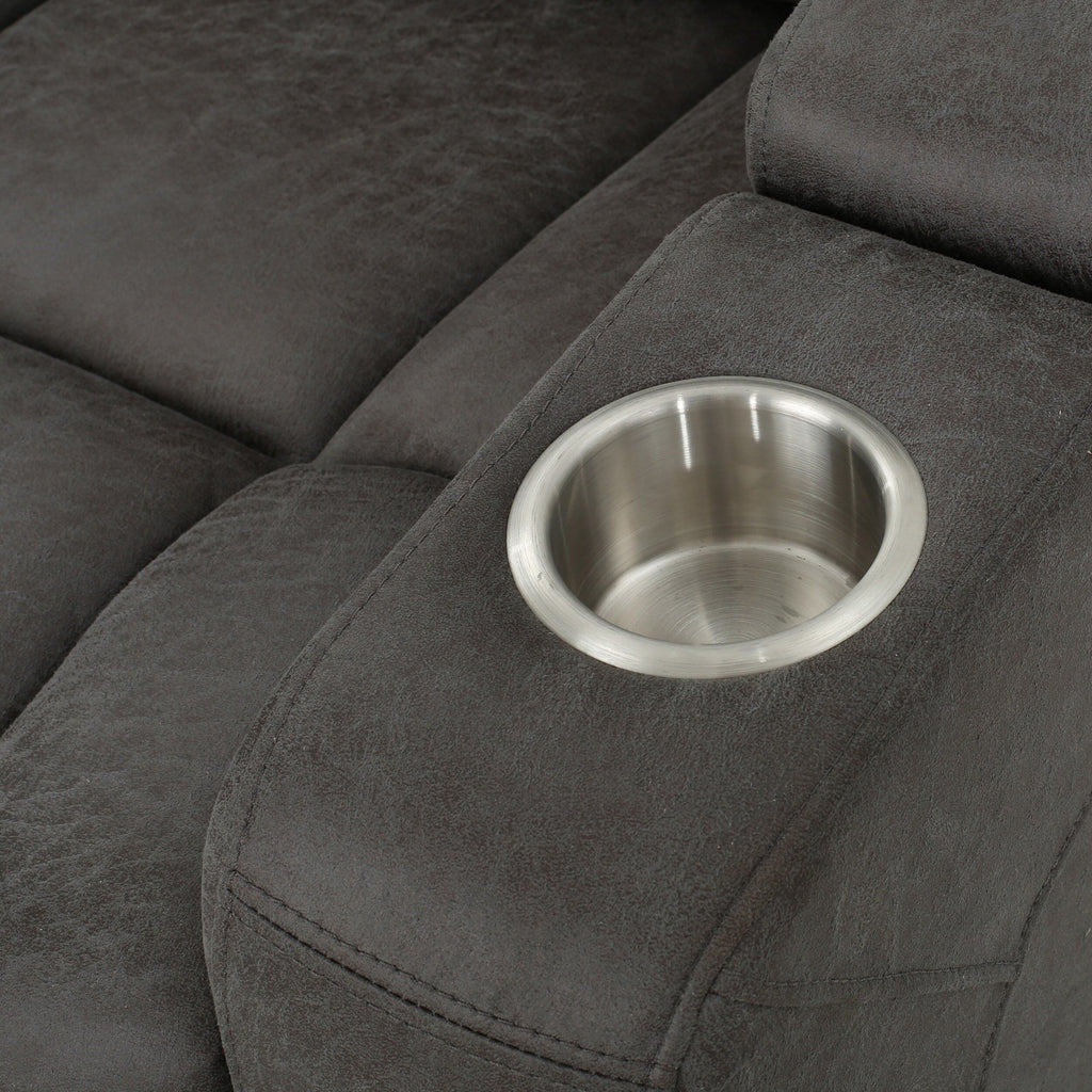 Fauteuil inclinable standard électrique Roomfitters 33 avec rangement pour accoudoirs et port USB, ardoise