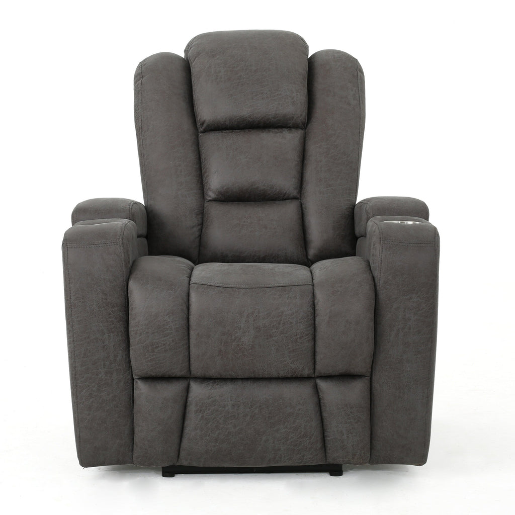Fauteuil inclinable standard électrique Roomfitters 33 avec rangement pour accoudoirs et port USB, ardoise
