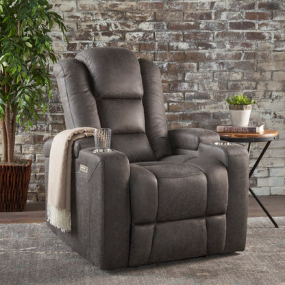Fauteuil inclinable standard électrique Roomfitters 33 avec rangement pour accoudoirs et port USB, ardoise