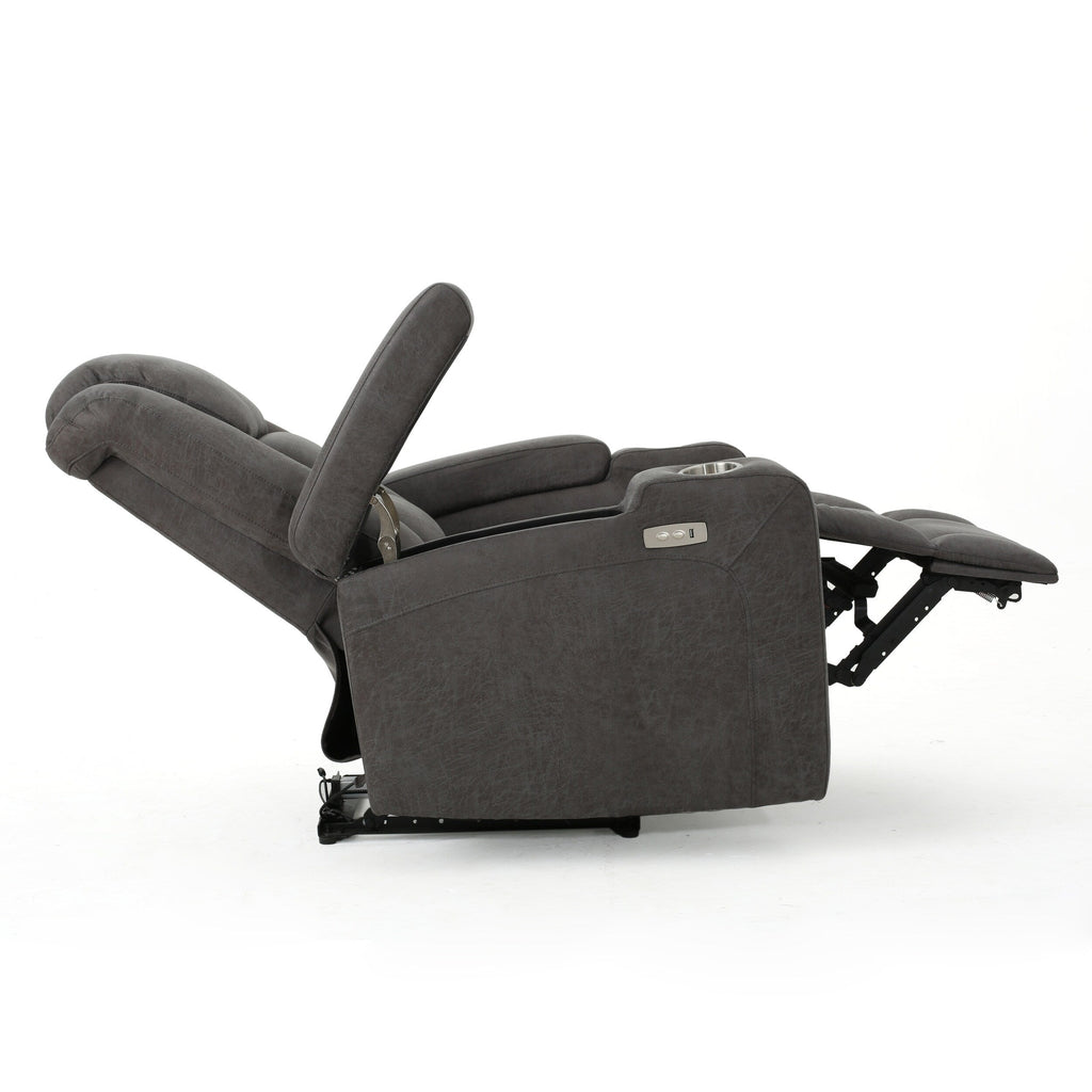 Fauteuil inclinable standard électrique Roomfitters 33 avec rangement pour accoudoirs et port USB, ardoise