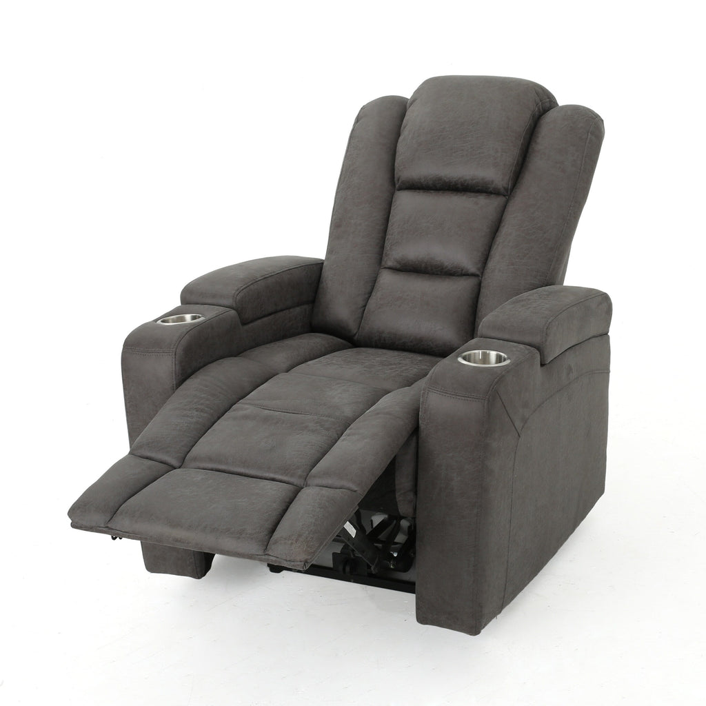 Fauteuil inclinable standard électrique Roomfitters 33 avec rangement pour accoudoirs et port USB, ardoise