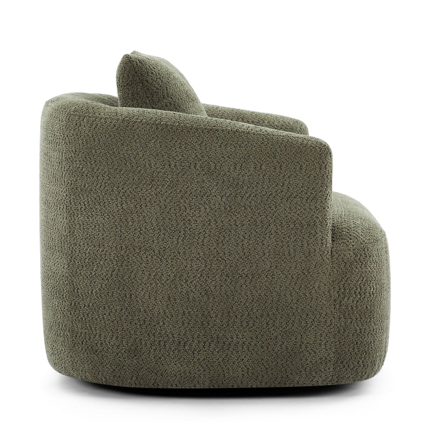Roomfitters Fauteuil pivotant rembourré en chenille à 360° avec coussin décoratif pour salon, chambre, bureau, hôtel