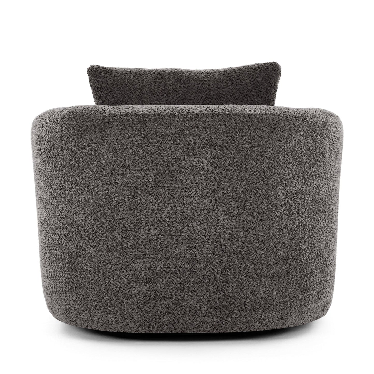 Roomfitters Fauteuil pivotant rembourré en chenille à 360° avec coussin décoratif pour salon, chambre, bureau, hôtel