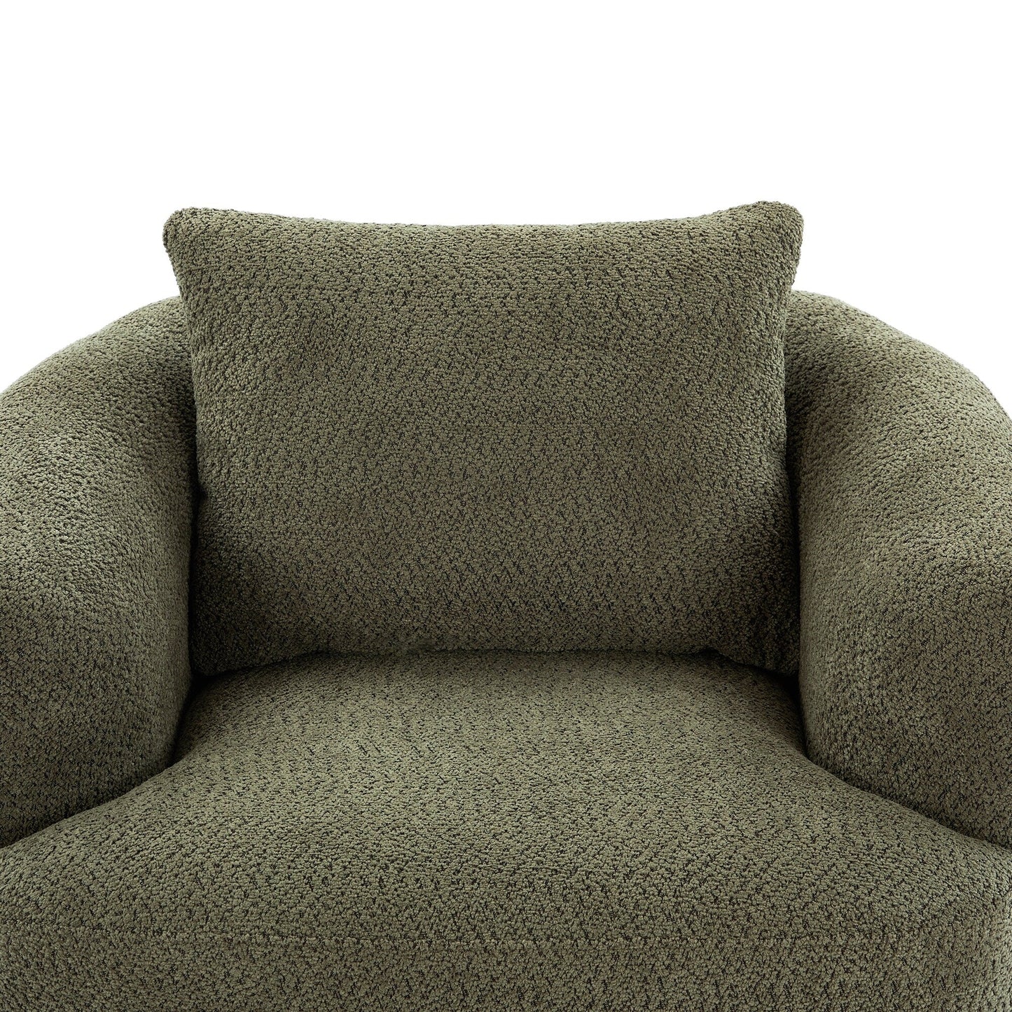 Roomfitters Fauteuil pivotant rembourré en chenille à 360° avec coussin décoratif pour salon, chambre, bureau, hôtel