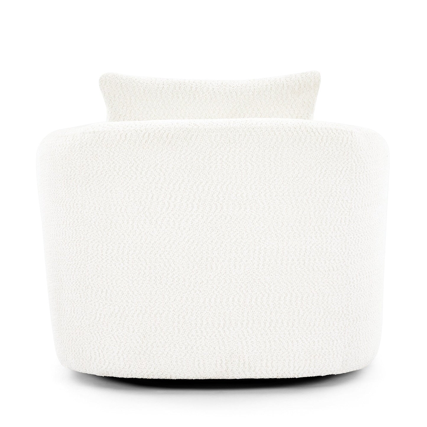 Roomfitters Fauteuil pivotant rembourré en chenille à 360° avec coussin décoratif pour salon, chambre, bureau, hôtel