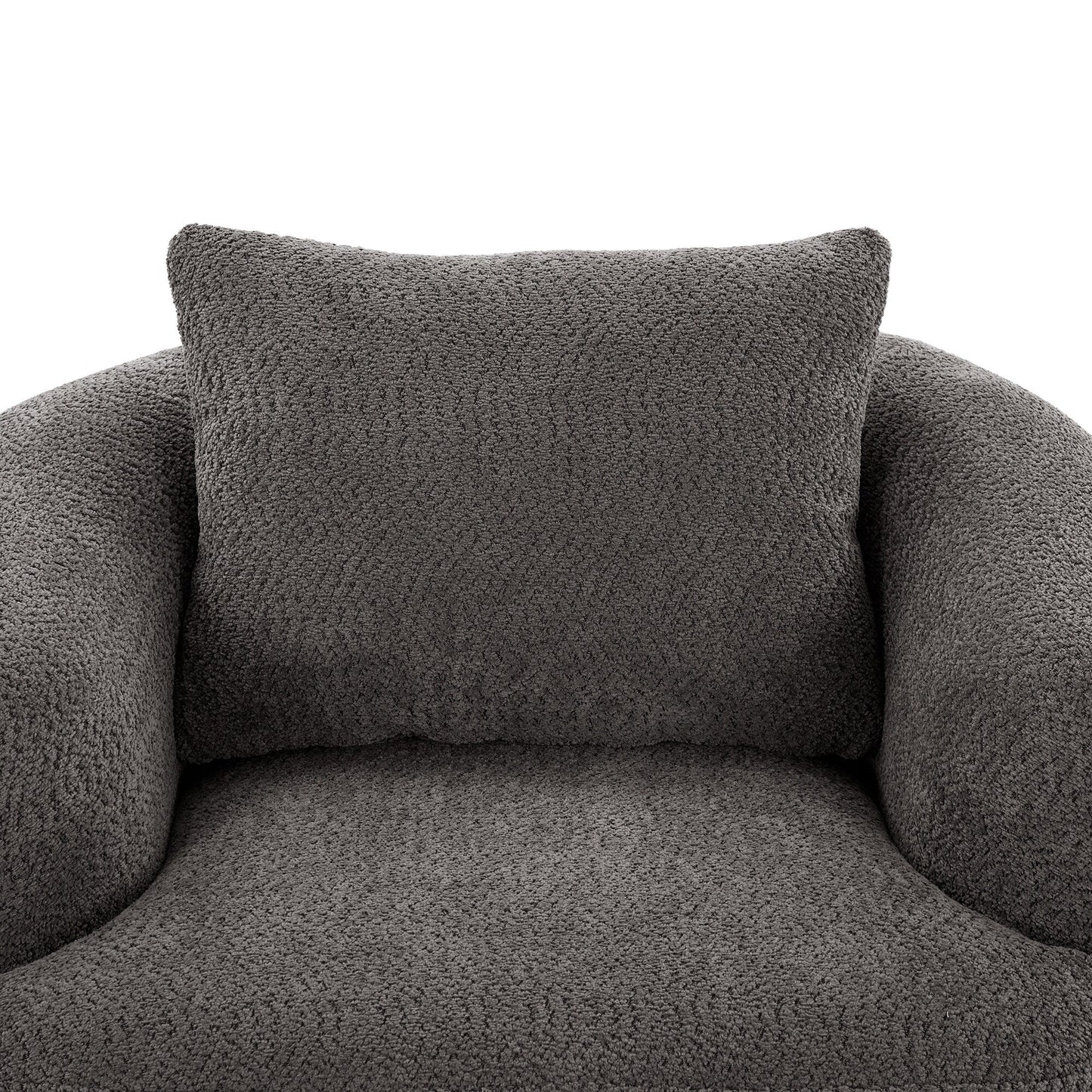 Roomfitters Fauteuil pivotant rembourré en chenille à 360° avec coussin décoratif pour salon, chambre, bureau, hôtel