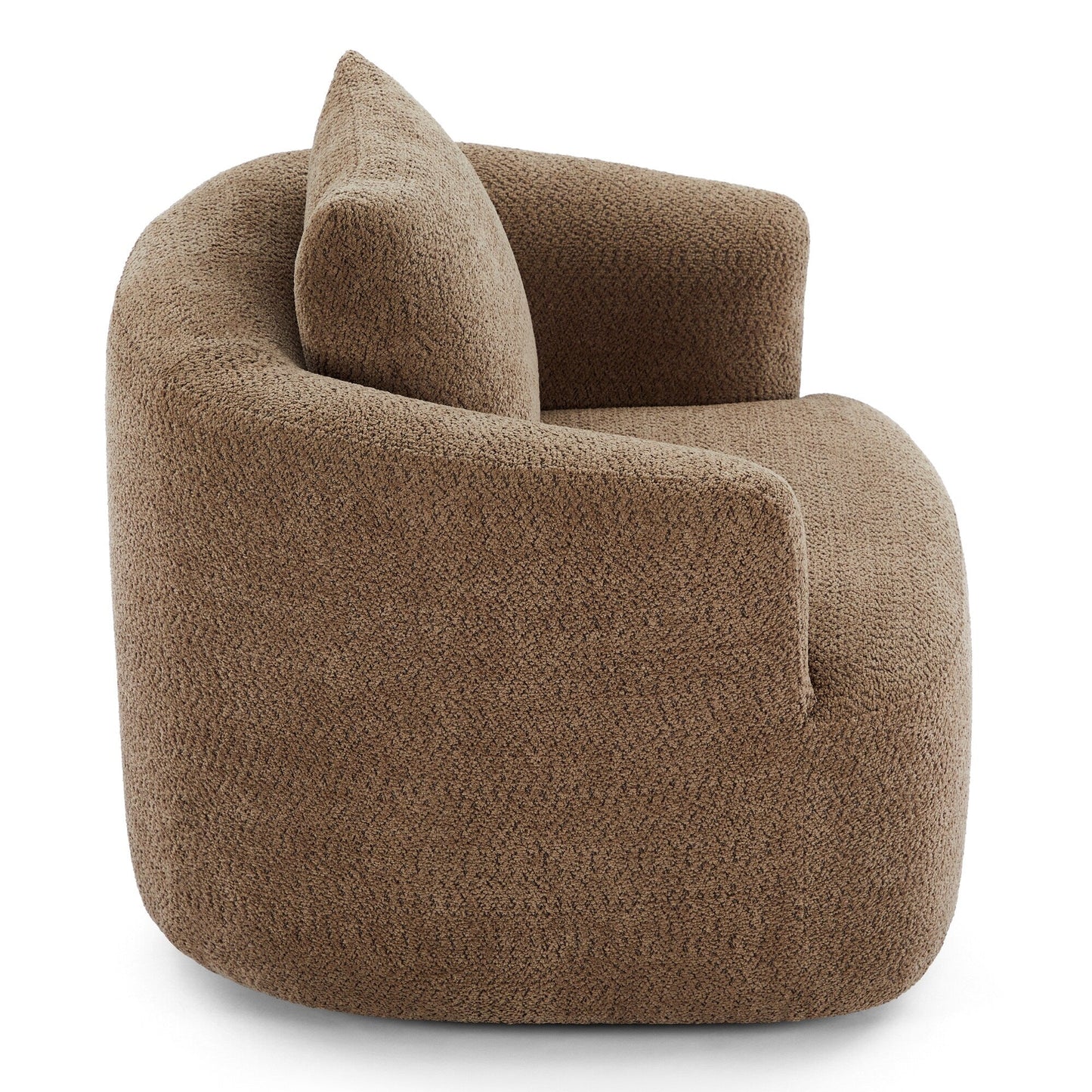 Roomfitters Fauteuil pivotant rembourré en chenille à 360° avec coussin décoratif pour salon, chambre, bureau, hôtel