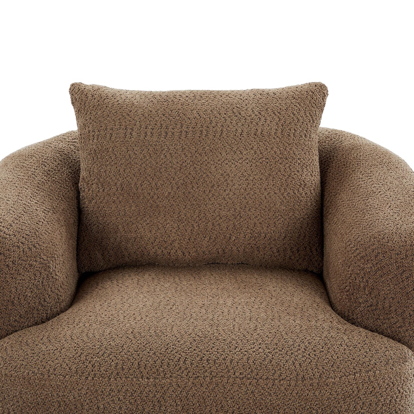 Roomfitters Fauteuil pivotant rembourré en chenille à 360° avec coussin décoratif pour salon, chambre, bureau, hôtel