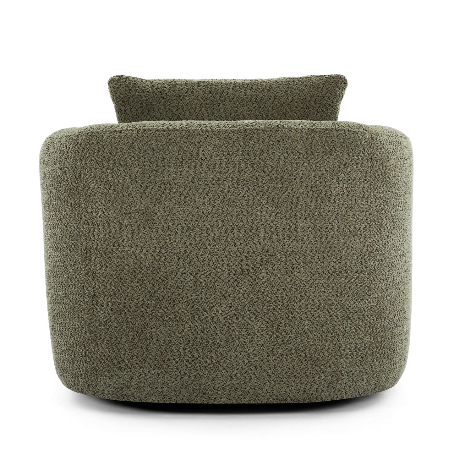 Roomfitters Fauteuil pivotant rembourré en chenille à 360° avec coussin décoratif pour salon, chambre, bureau, hôtel