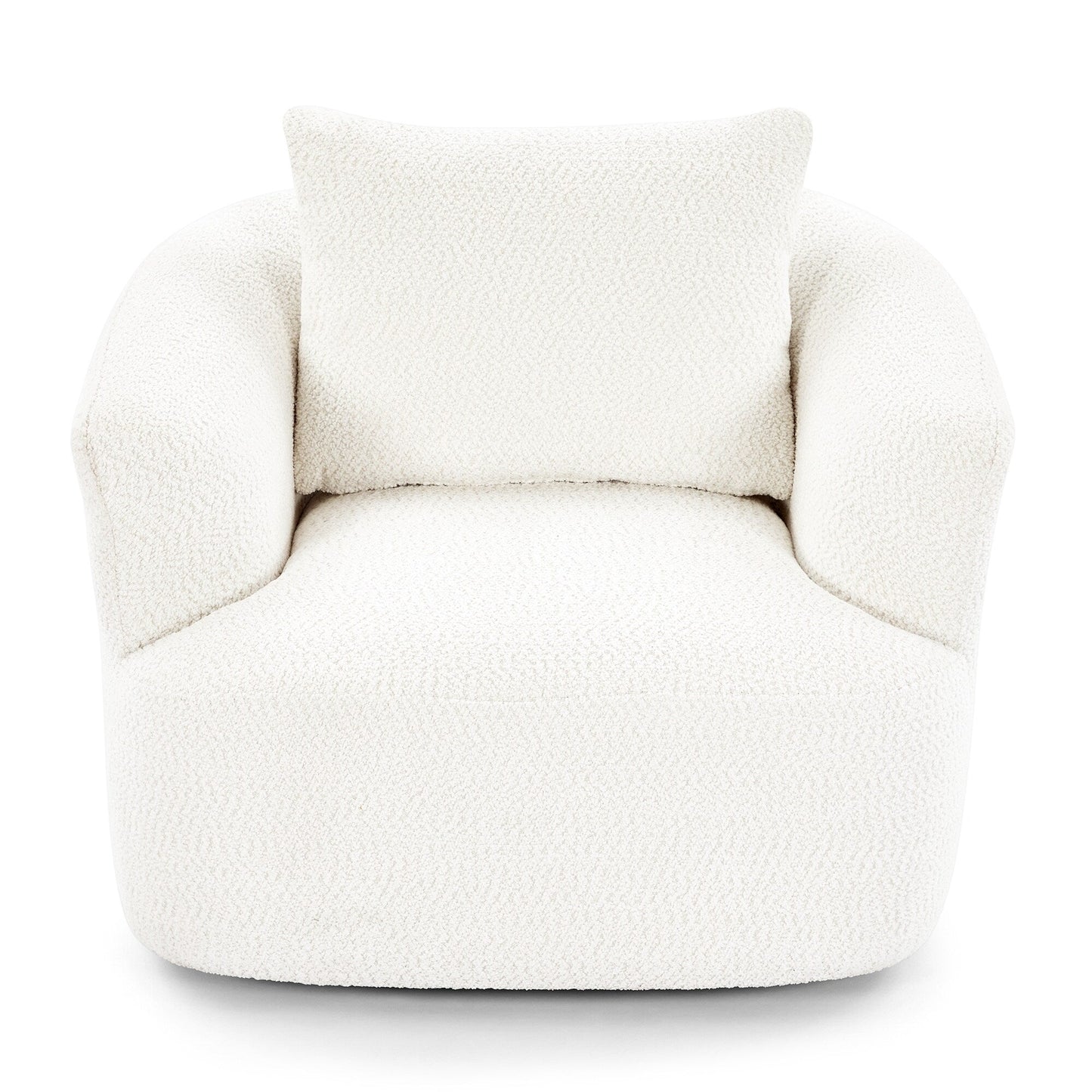 Roomfitters Fauteuil pivotant rembourré en chenille à 360° avec coussin décoratif pour salon, chambre, bureau, hôtel