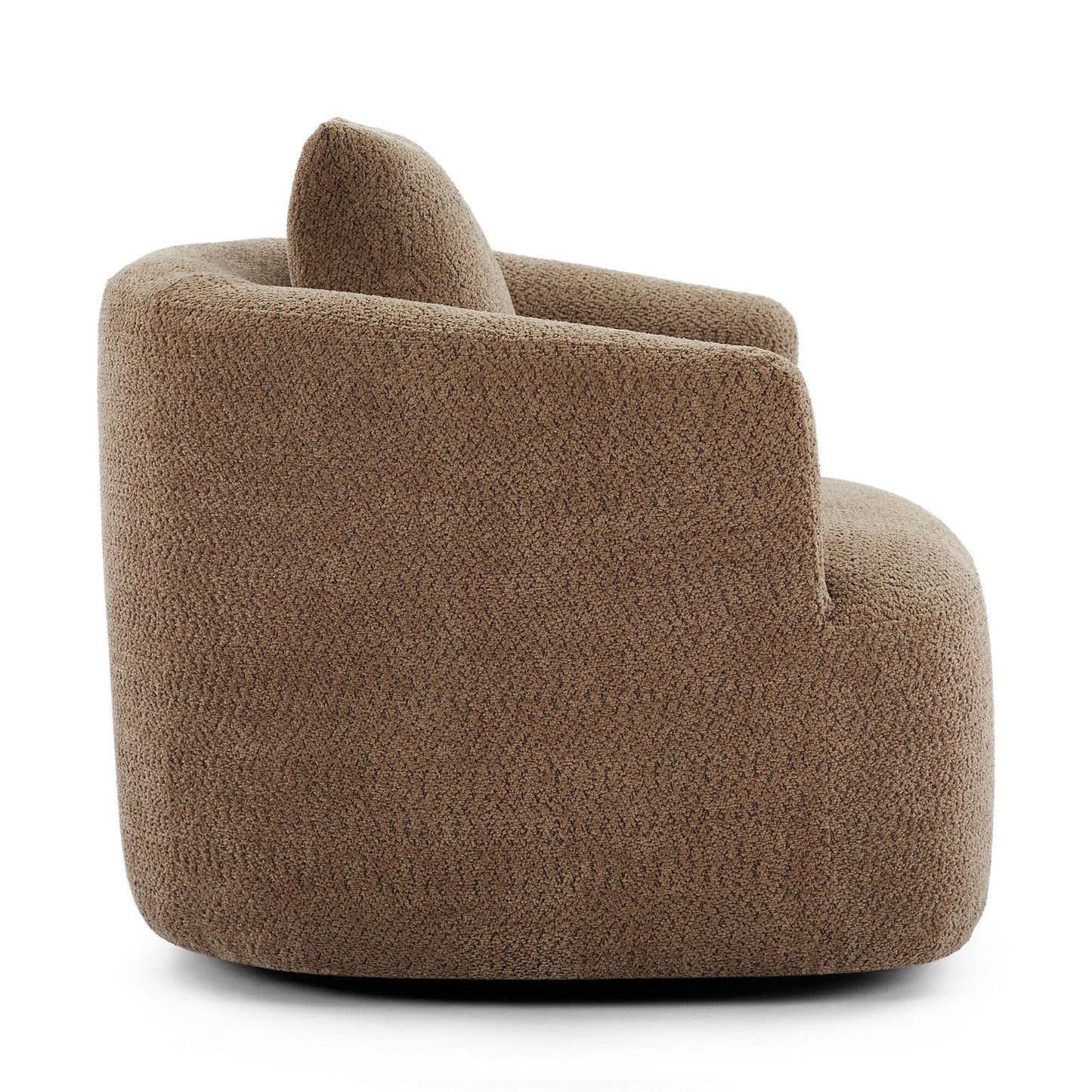 Roomfitters Fauteuil pivotant rembourré en chenille à 360° avec coussin décoratif pour salon, chambre, bureau, hôtel