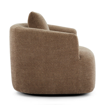 Roomfitters Fauteuil pivotant rembourré en chenille à 360° avec coussin décoratif pour salon, chambre, bureau, hôtel