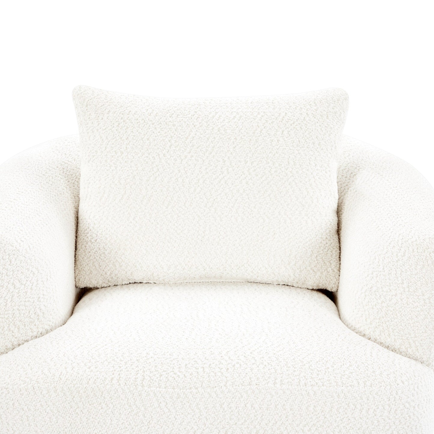 Roomfitters Fauteuil pivotant rembourré en chenille à 360° avec coussin décoratif pour salon, chambre, bureau, hôtel