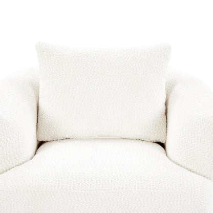 Roomfitters Fauteuil pivotant rembourré en chenille à 360° avec coussin décoratif pour salon, chambre, bureau, hôtel