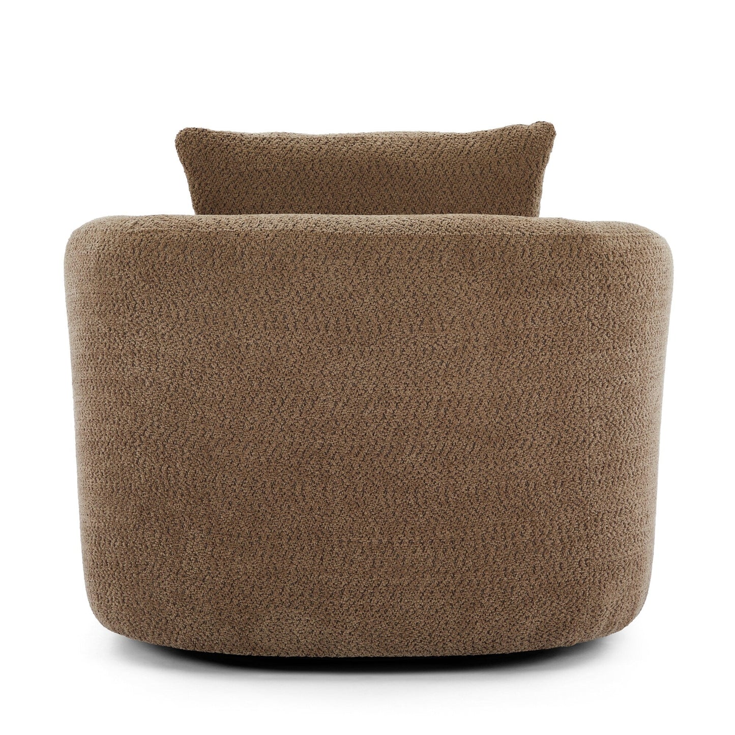 Roomfitters Fauteuil pivotant rembourré en chenille à 360° avec coussin décoratif pour salon, chambre, bureau, hôtel