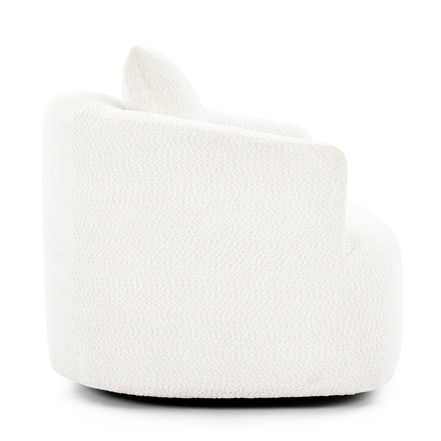 Roomfitters Fauteuil pivotant rembourré en chenille à 360° avec coussin décoratif pour salon, chambre, bureau, hôtel