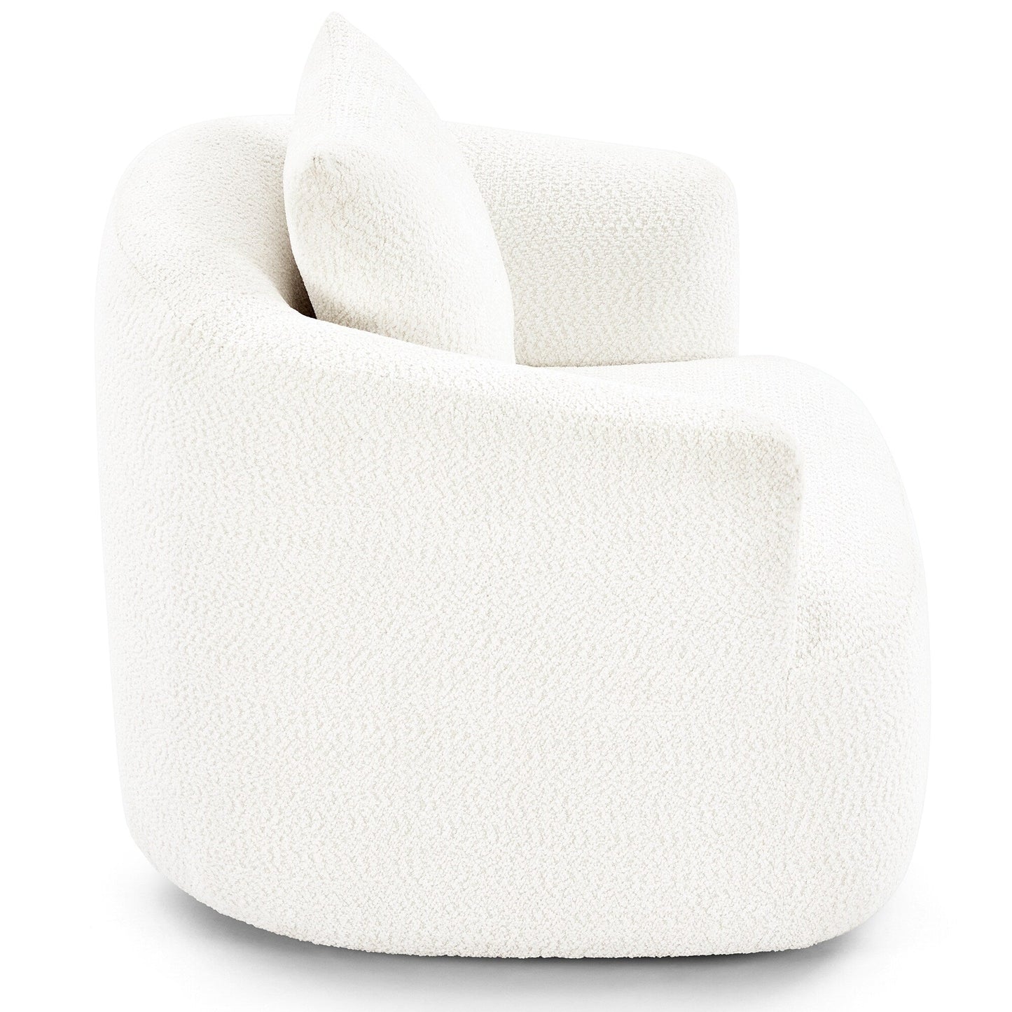 Roomfitters Fauteuil pivotant rembourré en chenille à 360° avec coussin décoratif pour salon, chambre, bureau, hôtel
