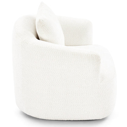 Roomfitters Fauteuil pivotant rembourré en chenille à 360° avec coussin décoratif pour salon, chambre, bureau, hôtel
