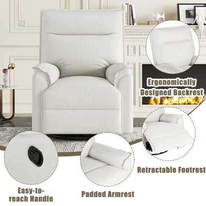 Fauteuil inclinable manuel pivotant à 360° de Roomfitters, canapé inclinable polyvalent pour cinéma et fauteuil à bascule pour chambre d'enfant