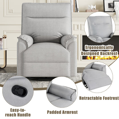 Fauteuil inclinable manuel pivotant à 360° de Roomfitters, canapé inclinable polyvalent pour cinéma et fauteuil à bascule pour chambre d'enfant