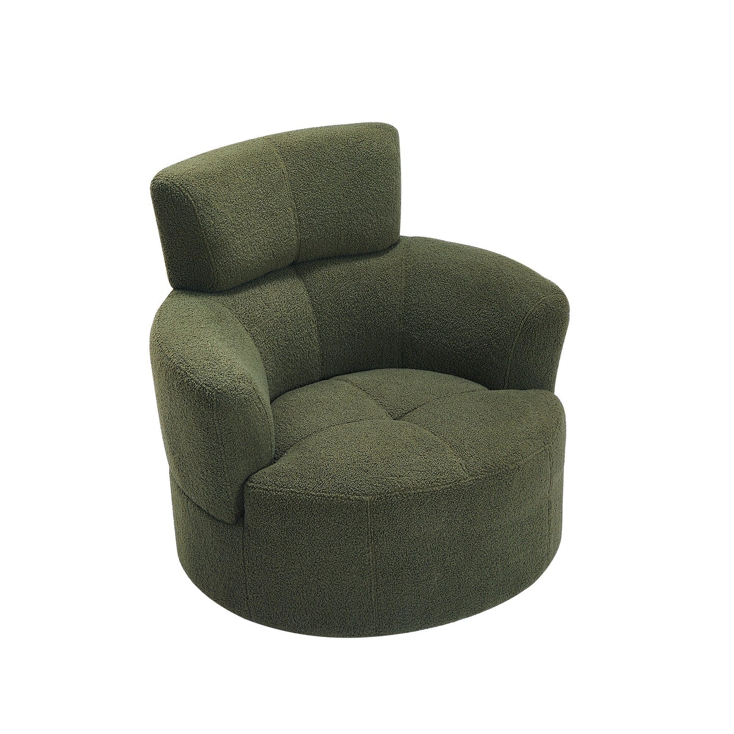 Fauteuil d'appoint pivotant à 360° rembourré Roomfitters avec appui-tête réglable pour salon