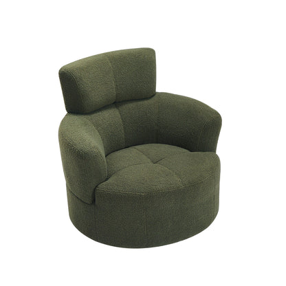 Fauteuil d'appoint pivotant à 360° rembourré Roomfitters avec appui-tête réglable pour salon